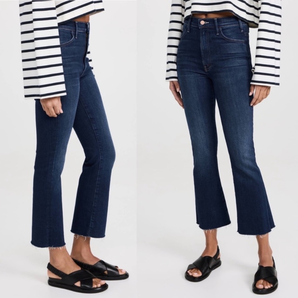 Mother Denim The Hustler Ankle Fray Flared Jeans in Home Movies Size 27